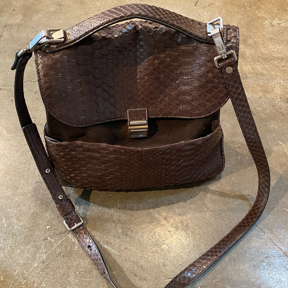 Proenza Schouler Kent Python Snakeskin Satchel Bag Designer